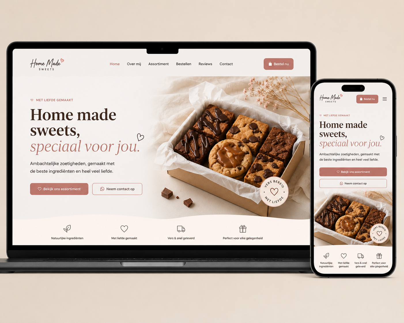 Voorbeeld webdesign 2 — Website laten maken voor thuisgemaakte producten: zo verkoop je meer online in 2026