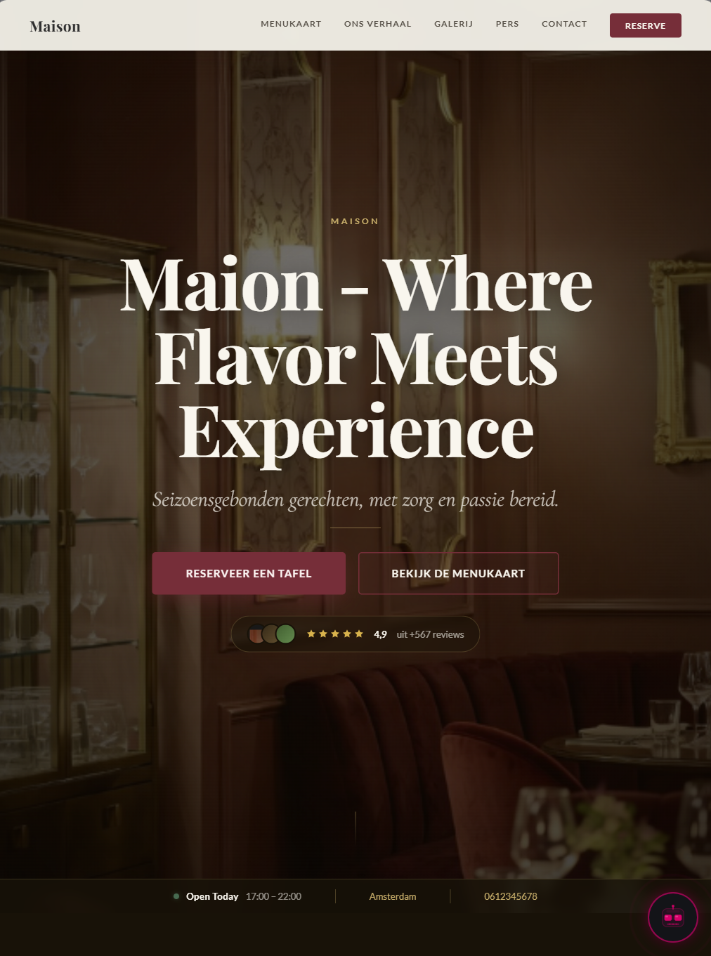 Voorbeeld webdesign — Restaurant website laten maken in 2026: wat het kost en waar je écht op moet letten