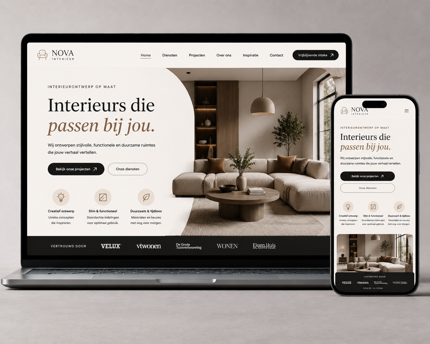 Voorbeeld webdesign — Wat kost een website laten maken in 2026? Transparante prijzen op een rij