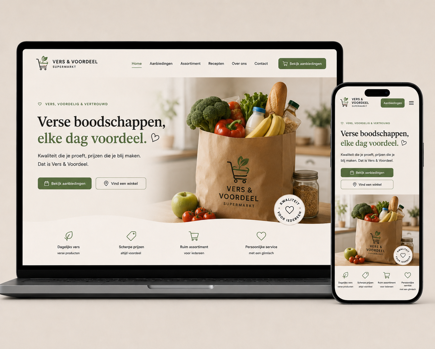 Voorbeeld webdesign — Website laten maken voor een supermarkt: zo win je lokaal online terrein in 2026